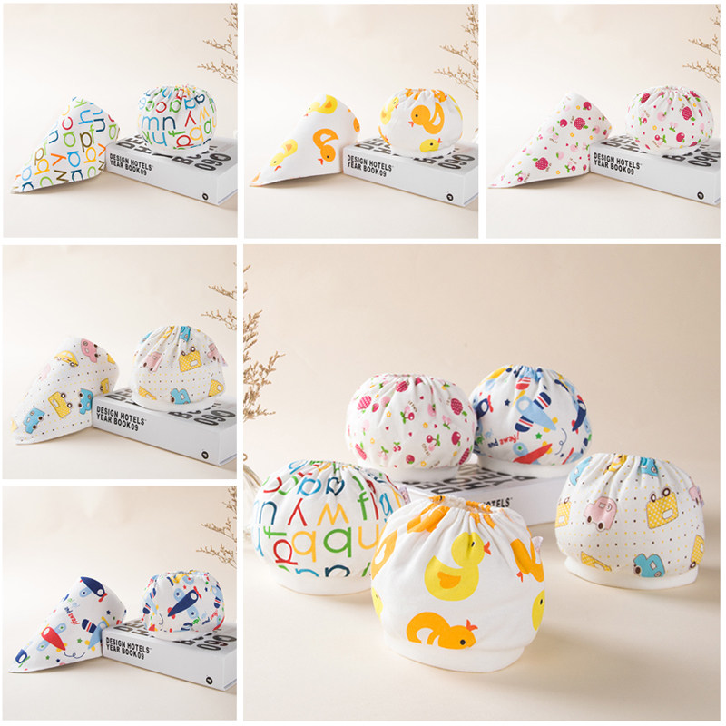 Newborn Baby Empty Top Tire Cap Pure Cotton Summer Thin male and female baby 0-6 month newborn Chimney Door Hat