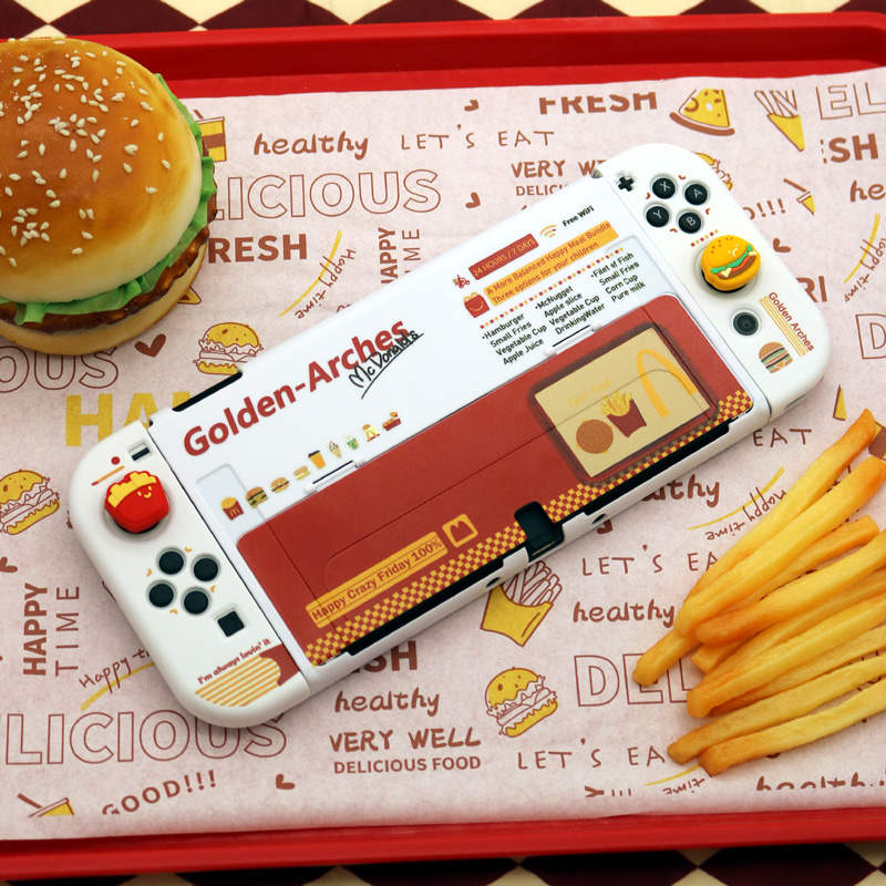 Nintendo Switch oled protective shell burger fries Switch protective sleeves NS hardshell silicone gel accessories-Taobao