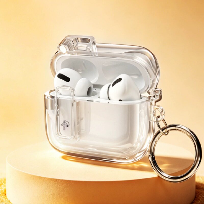 旗舰店官方正品适用苹果耳机AirPods4保护壳airpodspro3保护套带锁扣冰透硅胶全包防撞防摔久用不发黄一二仓