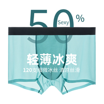 Guancheng flavor uncle summer seamless ultra-thin ice silk cool men's underwear boxer boxer underwear quick drying moisture absorption