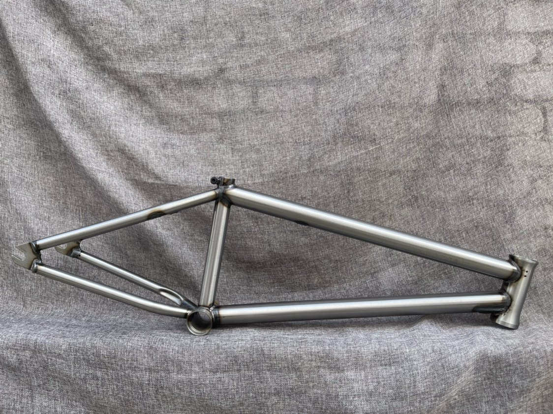 Kink switch bmx frame, raw steel finish, ultra-short 12.75