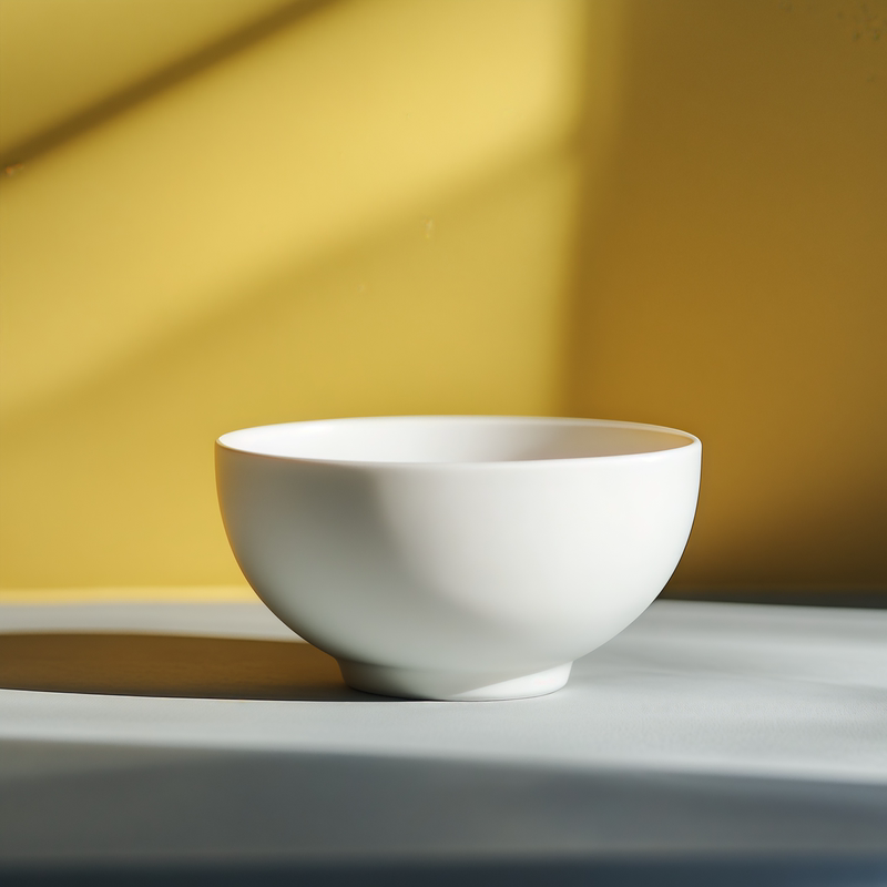 White Bowlware and Tableware, Chaozhou Ceramic Noodle Bowls, Rice Bowls, Soup Bowls, Japanese-Style Set, Daily Use in the Kitchen, Simple and Durable