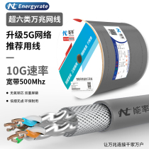 Super six types of network cable dual shielded household Gigabit CAT6A broadband monitoring 10 gigabit computer network cable high-speed network cable