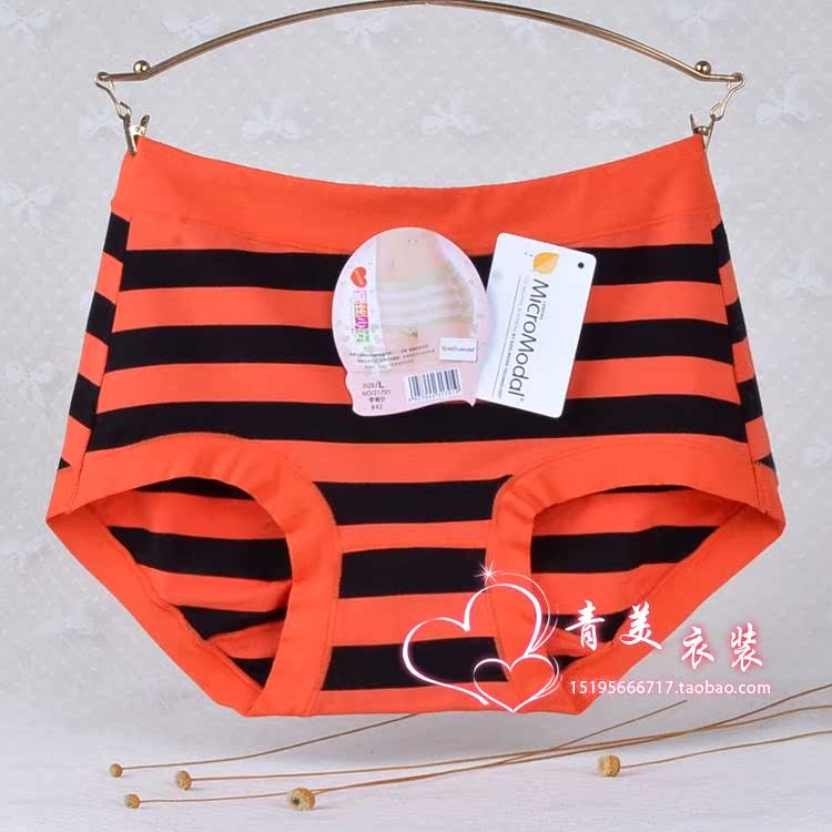 Mới 4 chính hãng 黛 lụa cô gái mod giữa eo sọc hông hông quần lót nữ quần lót nữ gợi cảm