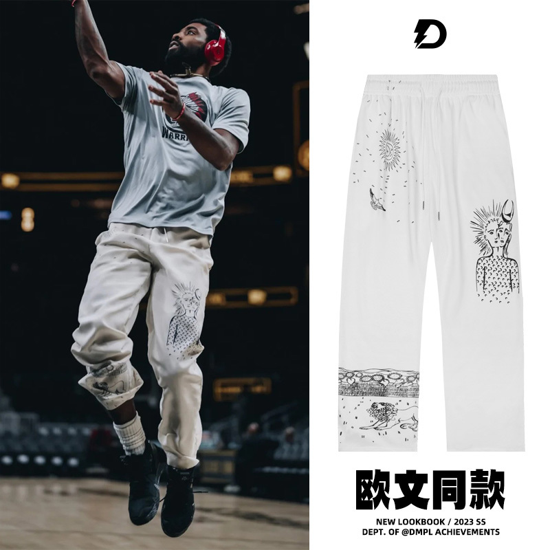 Bkcxzice Authentic Icebreaker Irving American Retro Basketball Pants Men's Meng Borong Same Style Sweatpants Sports Pants