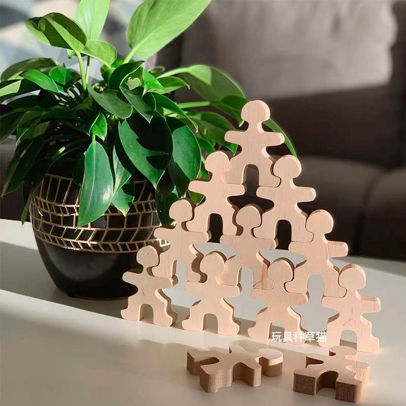 German STEM teaching children with the folding of lexy building block balance toy baby early teaching and stacking high