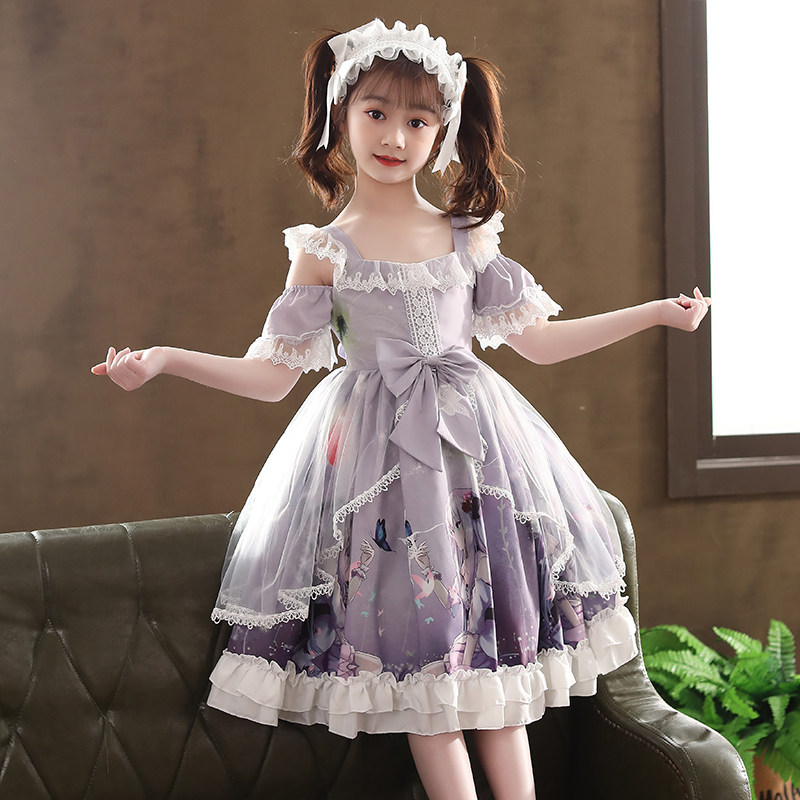 Lolita Girls Dress Spring and Autumn 2021 New Kids Lolita Skirt Lolita Princess Skirt Foreign Summer Dress