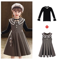 6606 Black Vest Skirt+Black Sweater