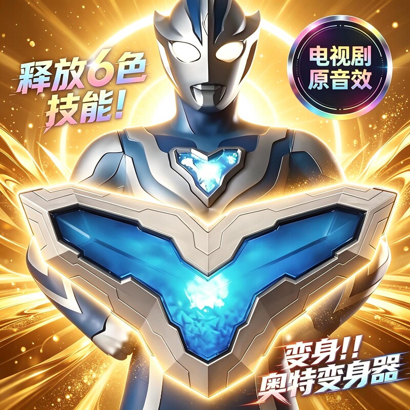 Ultraman Transformer Toy Crystal Original Sound Effect Figure Necklace for Children Boys Back-To-School Gift Manman Ultraman Transformer Toy Crystal Original Sound Effect Figure Necklace for Children Boys Back-To-School Gift Manman