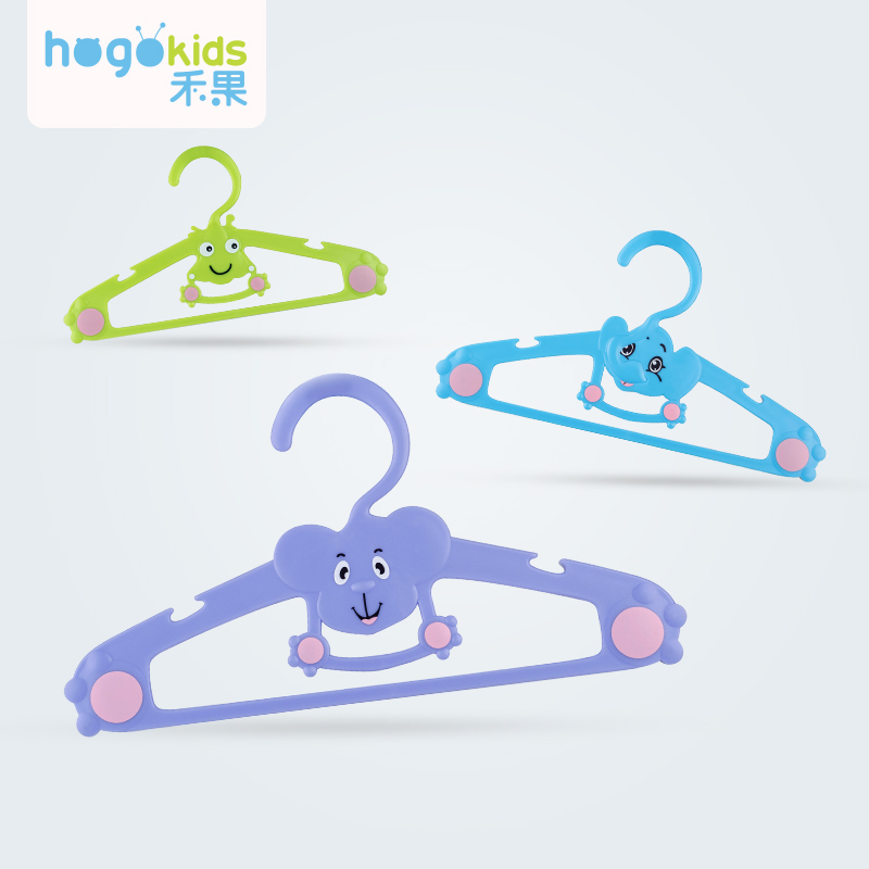 Heguo children children cartoon plastic hanger home baby newborn non-slip cute tasteless drying rack