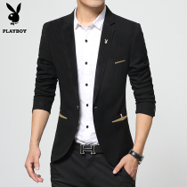 Playboy mens casual suit Korean slim Xinjiang cotton youth small suit Mens fashion single west jacket