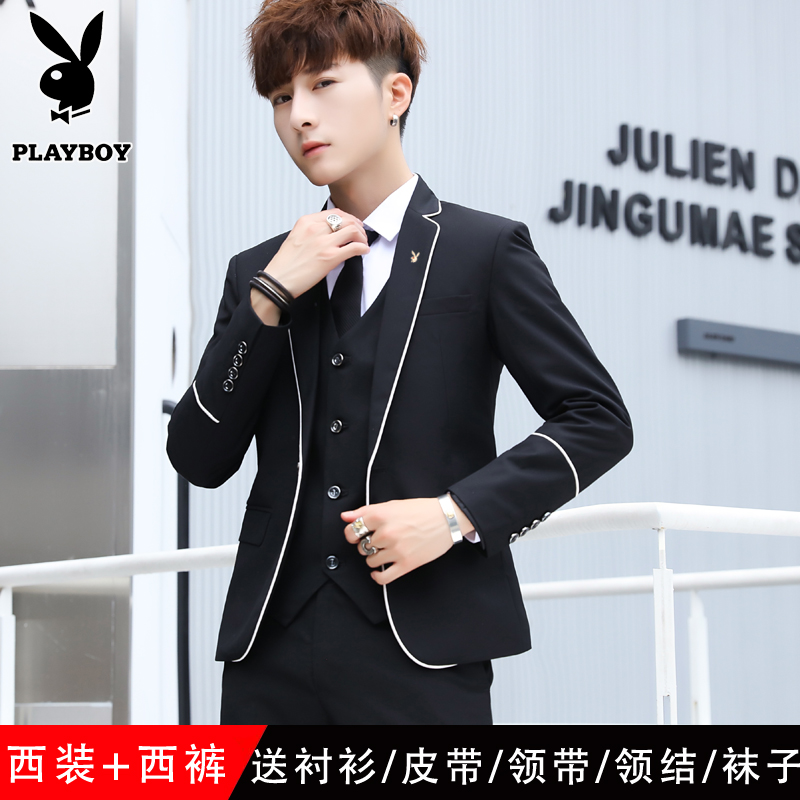 Playboy phù hợp với phù hợp với những người đàn ông mỏng Hàn Quốc phiên bản phù hợp với ba mảnh thiết chú rể thường phù dâu váy cưới triều