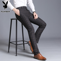 Playboy business casual trousers Mens autumn casual pants Korean version of the trend slim straight trousers suit pants