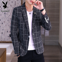 Playboy autumn casual suit mens Korean version slim youth trend small suit mens jacket single-piece top