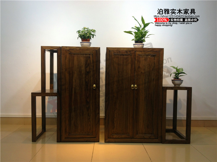Old Elm Wood Dwarf Cabinet Xuanguan Cabinet Display Cabinet Flowers Few Shoes Cabinet Dining Cabinet Bookcase Decorative Cabinet Solid Wood Disposal Cabinet