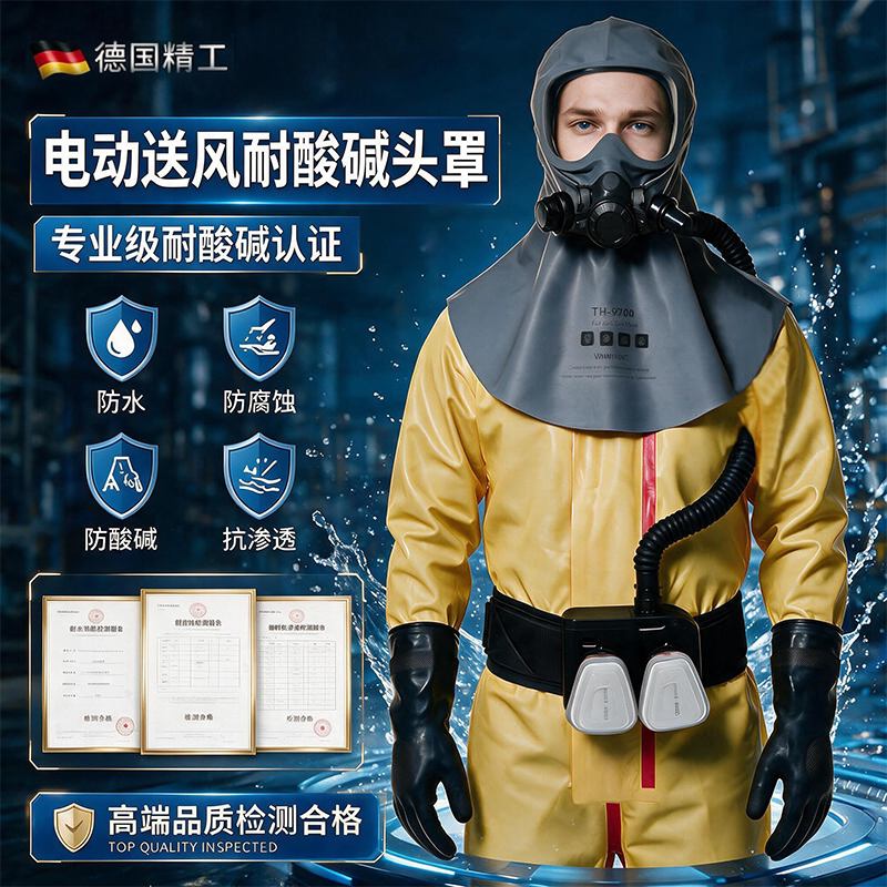 Electric Air-Supply Gas Mask, Acid and Alkali Resistant, Anti-Toxic Gas, Chemical Laboratory Hydrogen Sulfide 9700 Full Face Protection Electric Air-Supply Gas Mask, Acid and Alkali Resistant, Anti-Toxic Gas, Chemical Laboratory Hydrogen Sulfide 9700 Full Face Protection