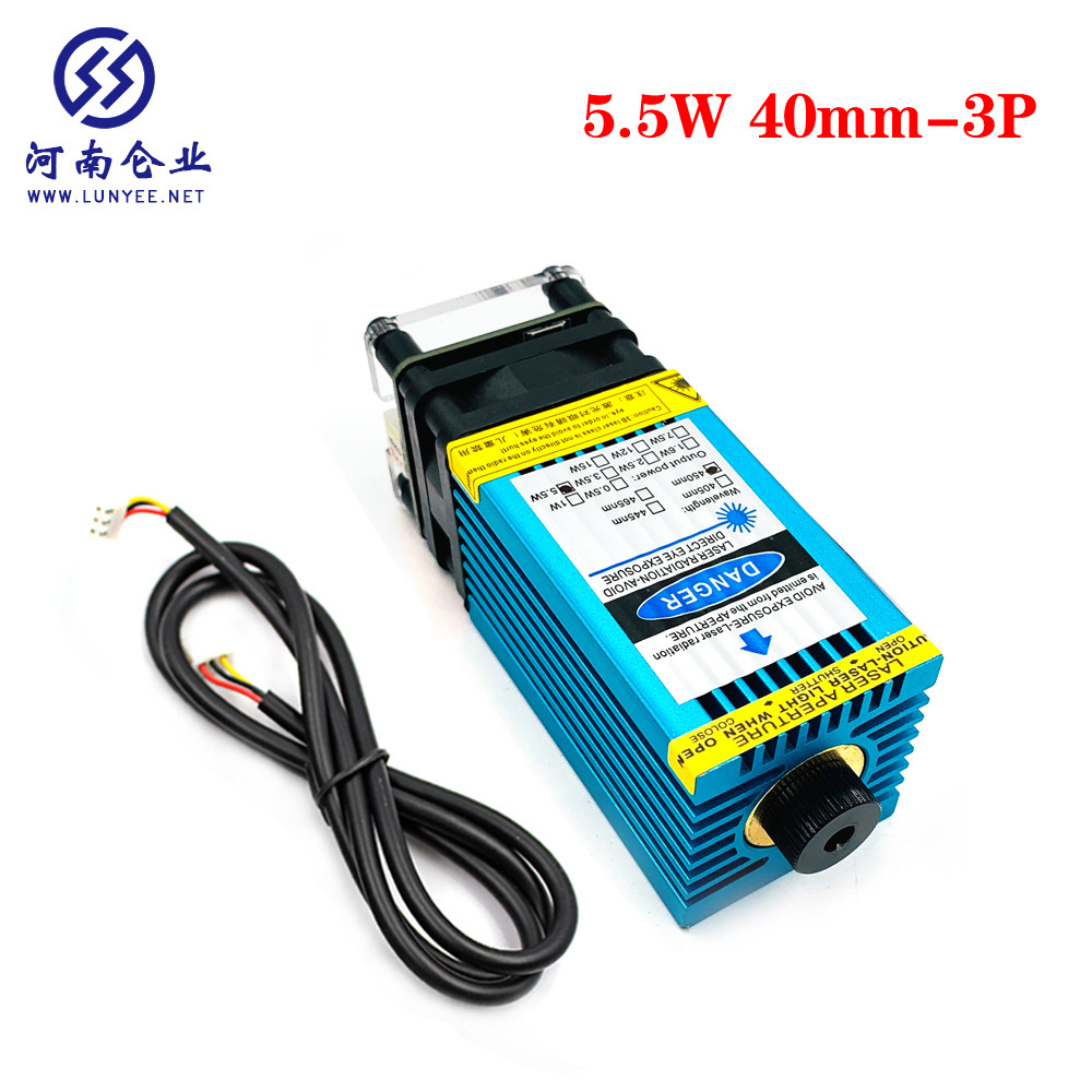 5500mw high-power laser head DIY engraving machine accessories 12V blue laser module adjustable focus laser