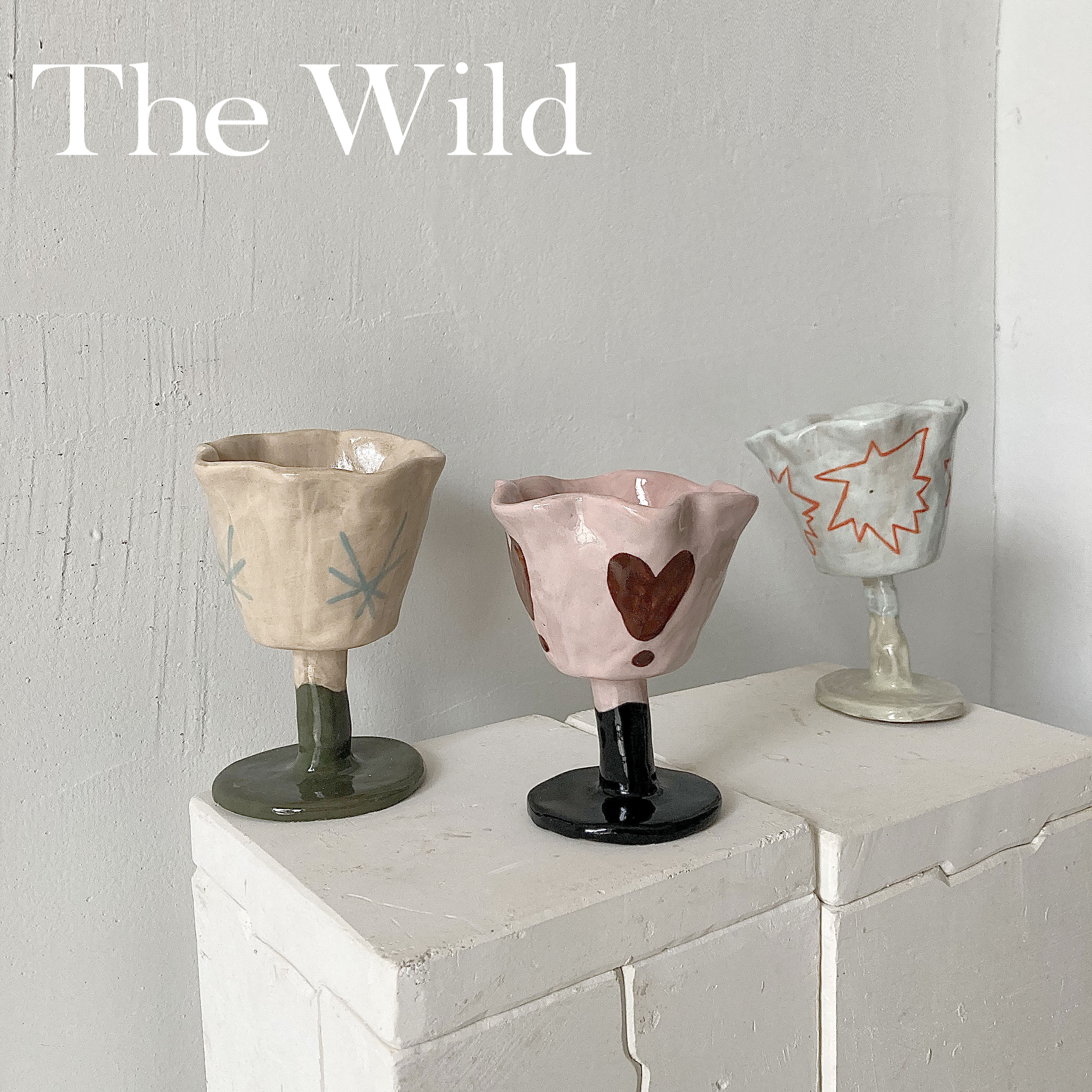 Wilderness Report | Hands Pinching Original Flowers Love High Foot Cups Small Crowddesigner's Ceramic Method Coffee Cup-Taobao
