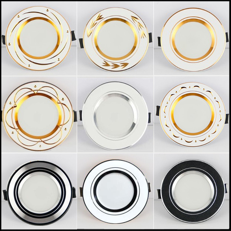 New LED drum ceiling lamp embedded living room 5W tricolor light transforming household aisle corridor lamp hole lighting