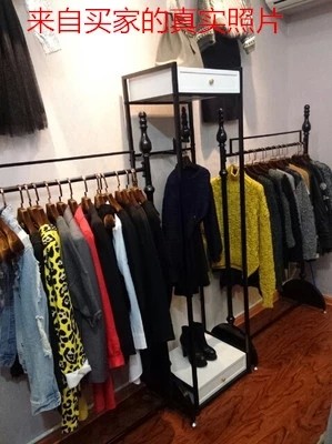 Iron Clothing Shop Hanger Display Rack Floor To Ceiling Clothing