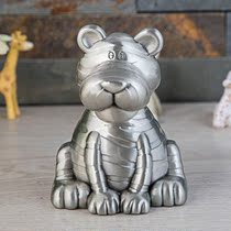Metal desktop can be saved tiger child anti-fall deposit can coin storage tank swing cartoon savings tank