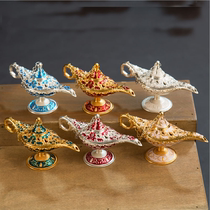 Abstract Metal Alloy Hollow Mini Desktop Creative Aladdin Golden Lights Russian Craft Gift Lights