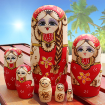 Russian great braid Beauty 7 layers of linden wood environmental protection paint dolls Xu May set up childrens puzzle toy swing pieces
