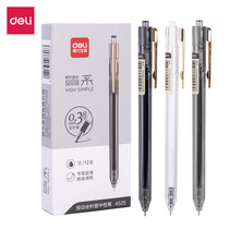 Del A525 simple transparent light sense press neutral 0 38mm full needle tube black pen
