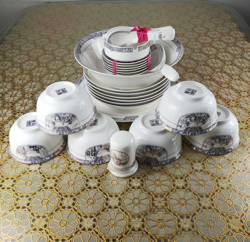 Ying Dianxia Ceramics Magnetic Kiln 29 Heads 46 Heads 50 Heads Chinese Tableware Household Gift Box Bone China Rice Bowl
