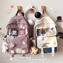 Schoolbag female junior high school students new Korean version of ulzzang forest ins transparent Senior high school students large capacity backpack