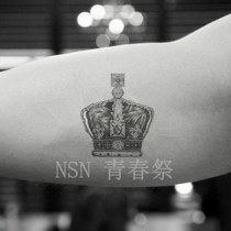 Original ins tattoo stickers waterproof durable men and women exquisite Noble European Crown black and white dark line European and American tattoos