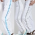 Jinguan mùa xuân và mùa thu mùa hè quần thể thao màu trắng quần nam và nữ mỏng nhanh khô Hàn Quốc quần áo lụa thẳng trường nhảy nhóm vuông - Quần thể thao