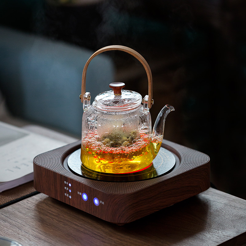 Fully automatic small black tea cooking tea furnace glass boiled teapot black crystal furnace bluetooth mini-cooking tea