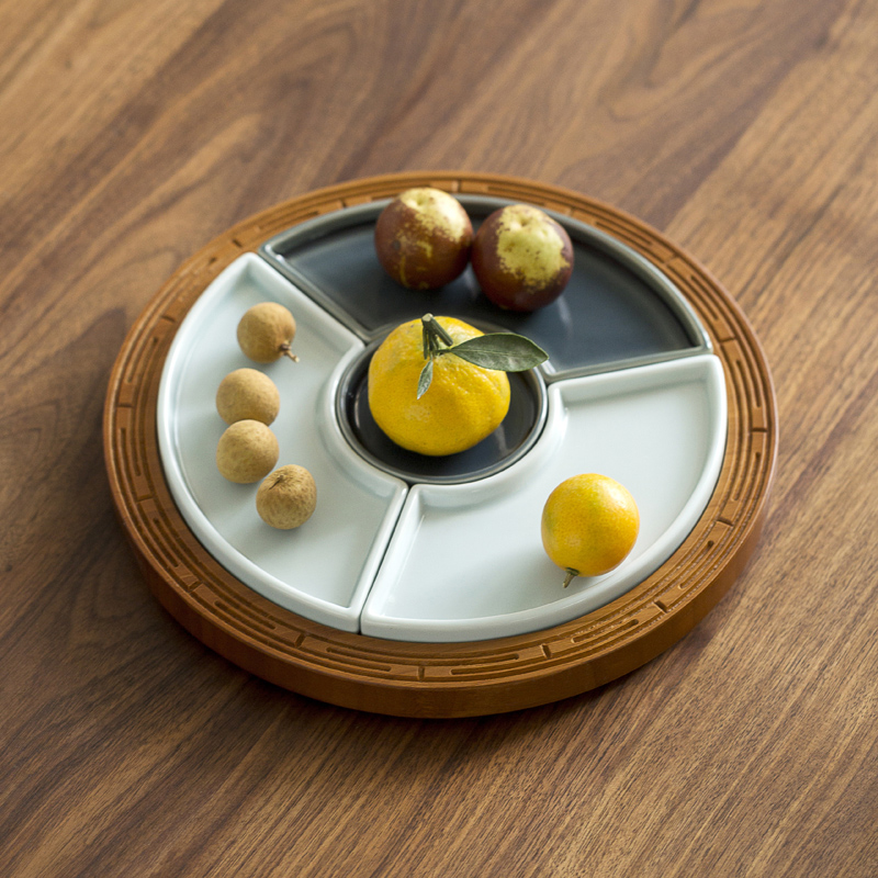 Ceramic Tea Point Count Heart Dish Fruits Pan Dried Fruit Pan Home Snack Dish Pastry Dish Day Style Minimalist Pot