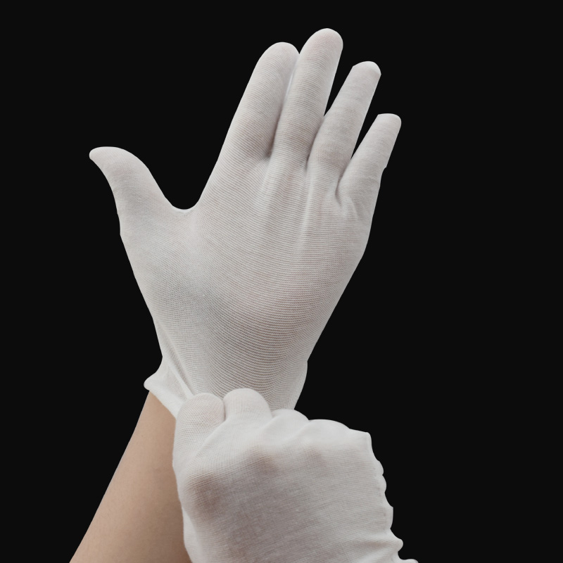 Full Cotton White Gloves Thickened labor Pau job Wen playing sunscreen Sweat Cloth Beads Drive Drum Number Team Gift Instrument Gloves