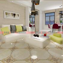 Gold-plated gold-throwing brick 600X600 Gold-throwing art floor tiles living room dining room tile mosaic pastoral flower texture