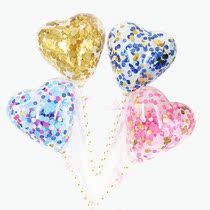 Cake jewelry love net red balloon colorful aluminum foil confetti sequins floating transparent dessert table decoration decoration