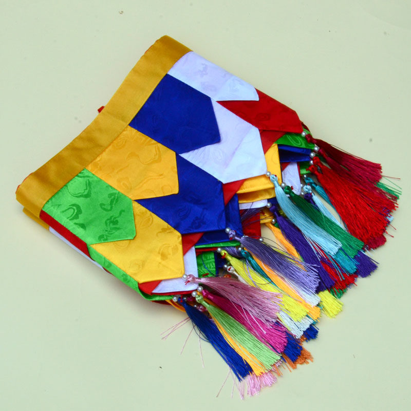 Tibetan interior decoration veil household Tibetan style Buddha supplies auspicious colorful curtain anti - collision wall - tables