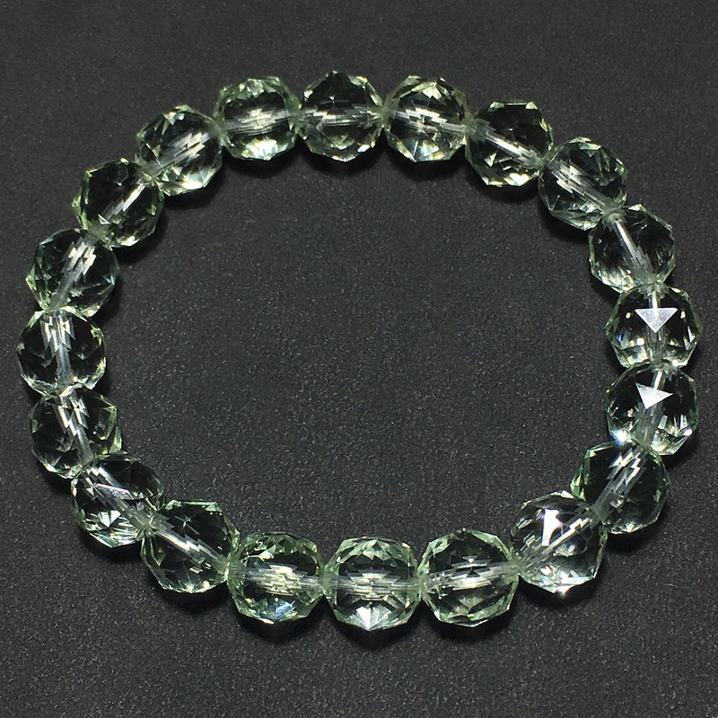 Natural Green Crystal Bracelet, Diamond-Cut Green Crystal Bracelet, Faceted Green Crystal Bracelet, Birthday Gift Natural Green Crystal Bracelet, Diamond-Cut Green Crystal Bracelet, Faceted Green Crystal Bracelet, Birthday Gift