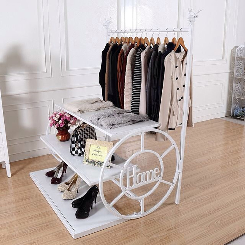 Ostyle Clothing Store Middle Island Table Show Shelves High And Low Table Water Table Display Table Landing Style Bag rack hanging clothes hanger