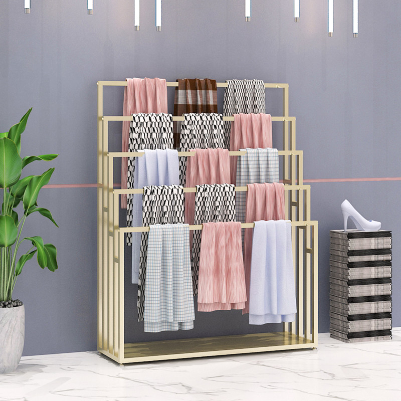 Clothing Store Pants Show Rack Towel Bath Towels Leather Belt Shelf Floor Type Silk Towel Rack Fabric Exhibition Rack Scarf rack