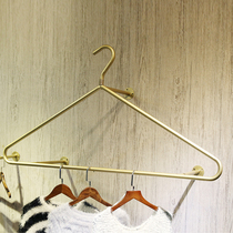 Golden clothing store hanger display rack golden wall womens and childrens clothing shelves wrought iron wall hanging side hanging thickened clothes