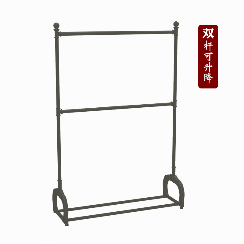 Clothing store hanger display rack double-layer clothing rack double-pole children's clothing men's and women's clothing store shelf lift rack floor-to-ceiling