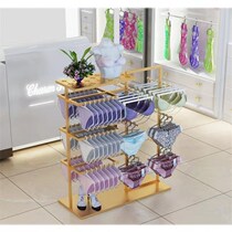 金色内裤架子展示架落地式多功能商场店铺多层中岛货架高档内衣架