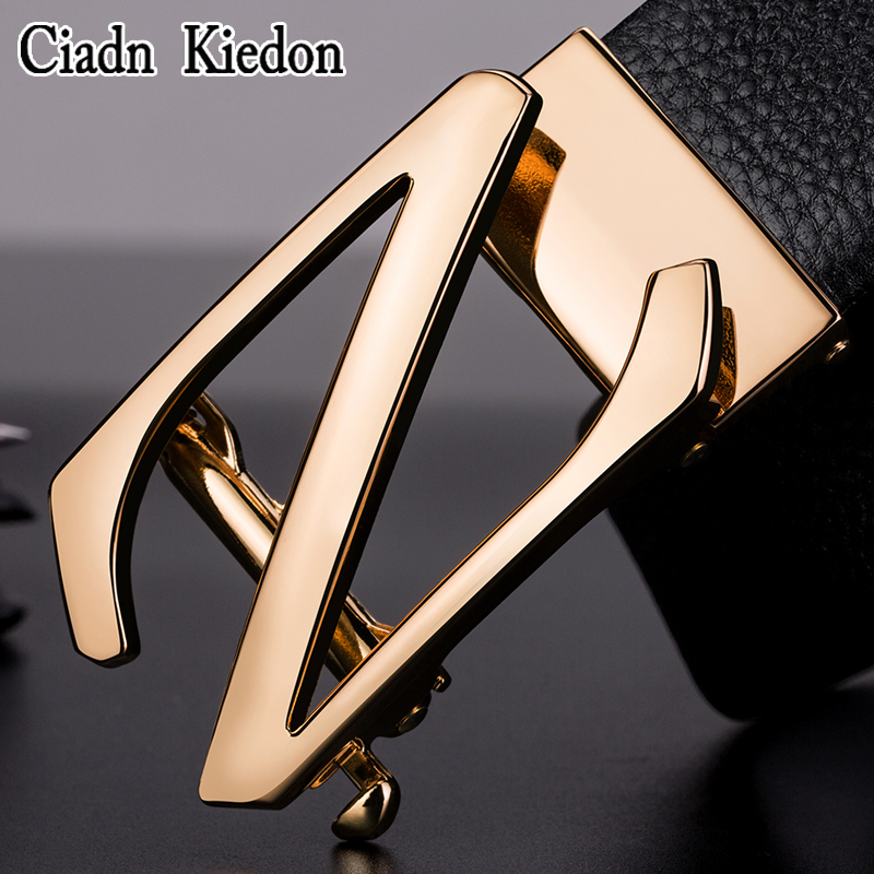 Belt men's first layer cowhide automatic buckle belt pure cowhide pants belt business casual pants belt gift gift CI23