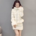 2018 mùa đông mới cotton phù hợp với phụ nữ ngọt ngào màu sắc hoang dã xuống váy cotton ngắn váy hai mảnh thời trang
