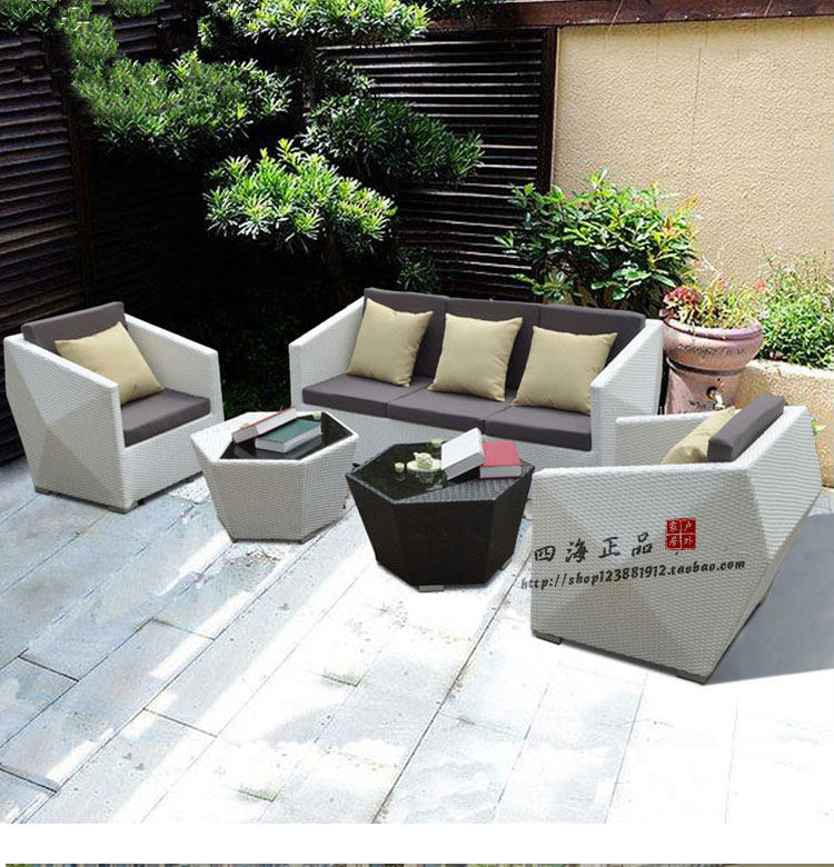 Outdoor rattan sofa combination bar creative villa balcony courtyard open-air garden outdoor rattan sofa furniture