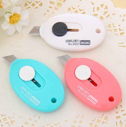 Deli 2050 mini utility knife Safety paper cutter Small letter opener Express parcel knife Office supplies