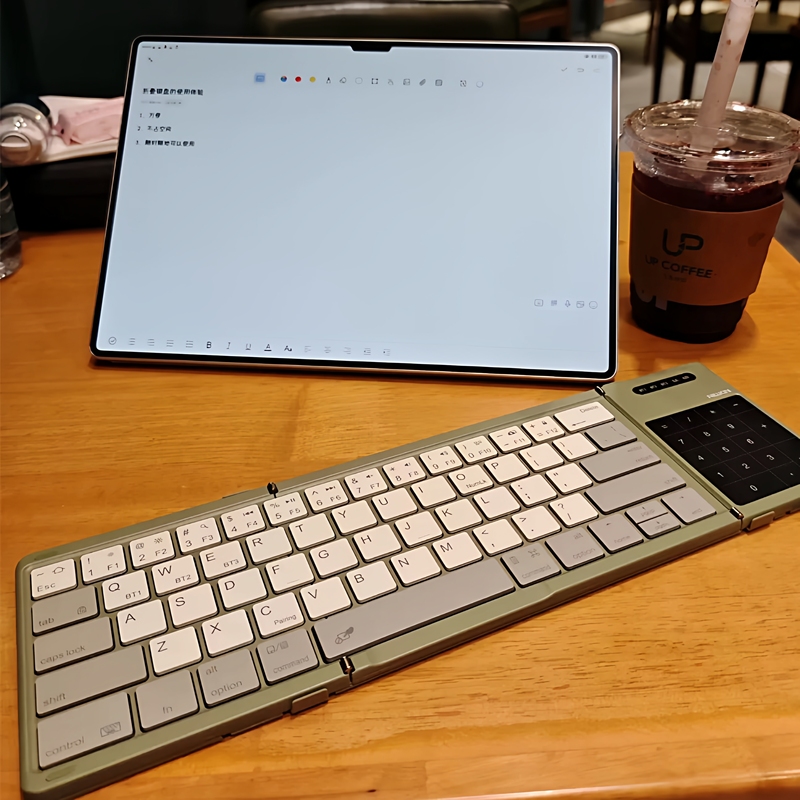 Nelkin Folding Keyboard Apple iPad Tablet Bluetooth Wireless Portable Touchpad Typing Laptop