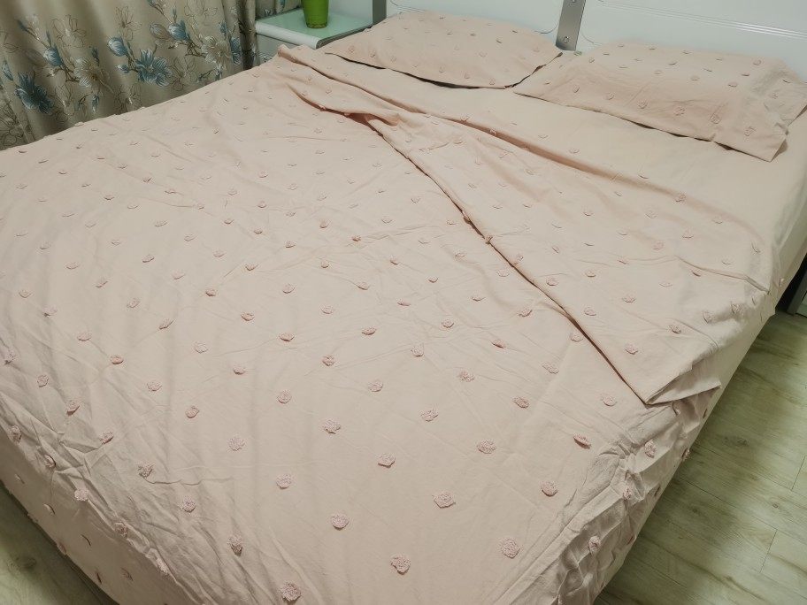 Foreign trade Qingkura cotton linen cut flower craft double for four pieces